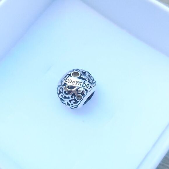 925 Silver November Birthstone Charm - Picture 2 of 5